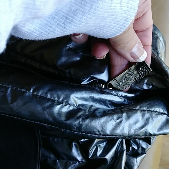 Kooba silver metallic puffer puffy quilted shoulder bag tote - Picture 6 of 12